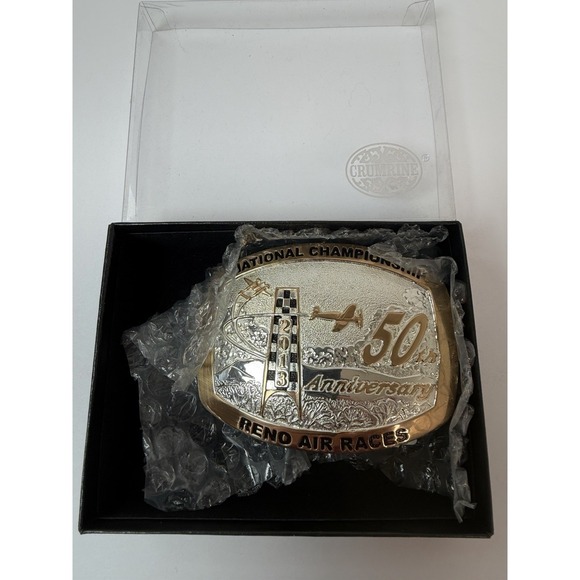 Reno 2013 Air Races National Championship Belt Buckle 50th Anniversary Crumrine